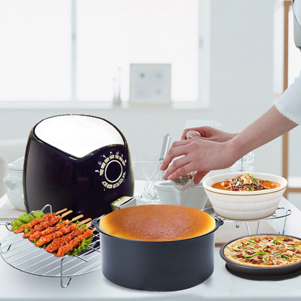 12pcs Carbon Steel Fine Air Fryer Accessories Kit Home Kitchen Cooking Tools Set Airfryer 7inch