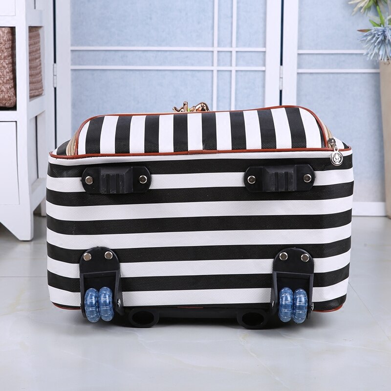 Vrouwen Reizen Bagage Koffer Bag, Cabine Waterdichte Oxford doek Rolling trolley, PU lederen Handbagage wielen Dragboxes