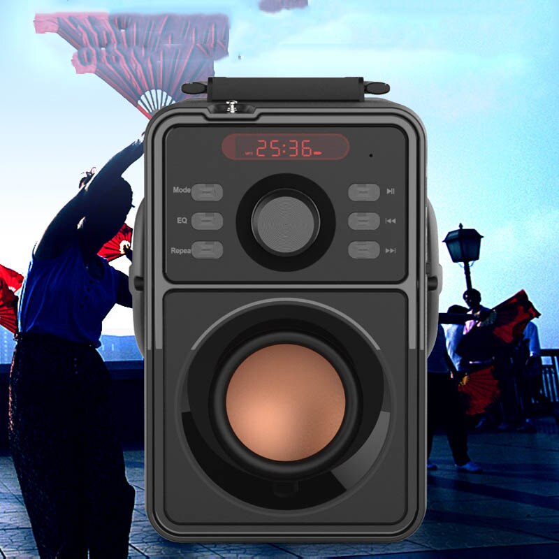 Handheld Stereo Wireless Bluetooth Digital Lcd Speaker Outdoor Speaker Support Tf Usb Aux Fm Remote Control