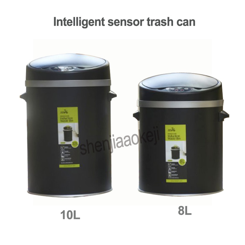 Smart trash can induction Home living room hotel bathroom Large stainless steel smart waste bin 8L/10L optional 1pc