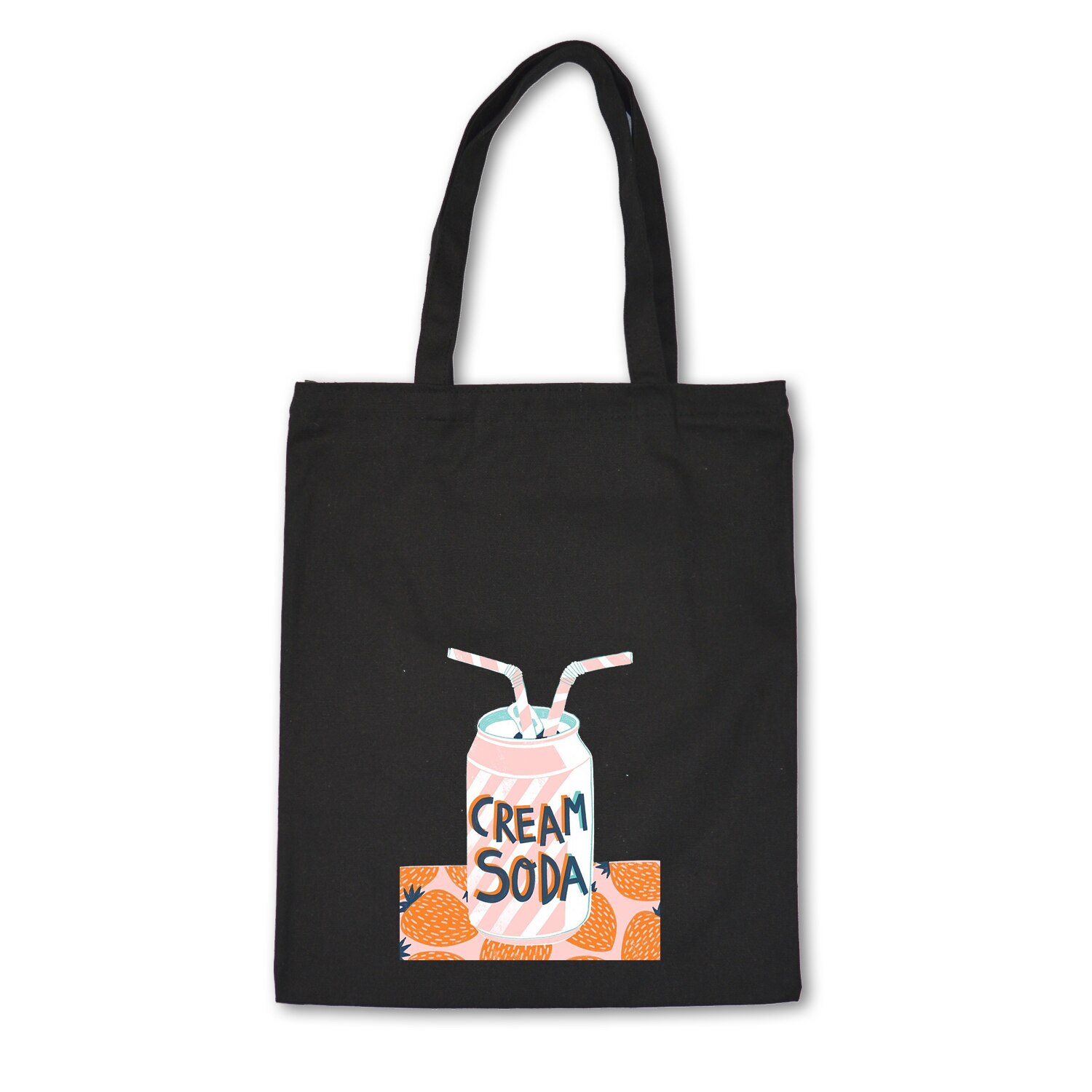 Eenvoudige Print Patroon Boodschappentas Zonder Voering Vrouwen Casual Katoenen Canvas Winkelen Schoudertassen Tassen Eco Herbruikbare