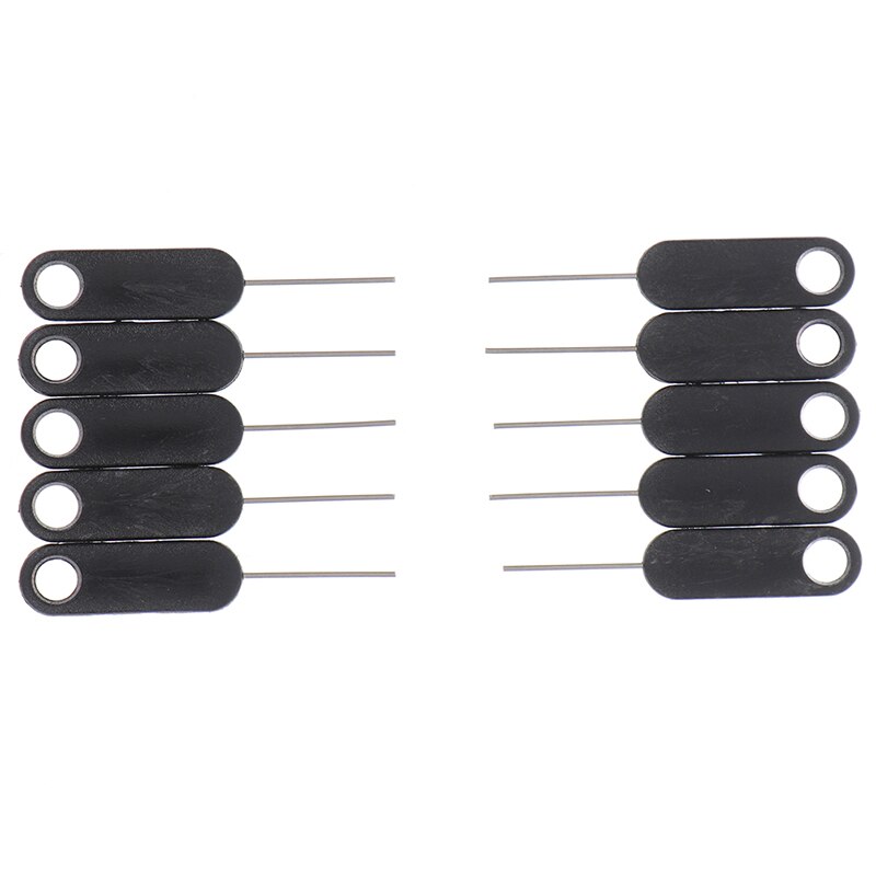 10Pcs Universele Sim Kaart Lade Pin Uitwerpen Verwijderen Naald Opener Ejector voor Smartphones Tabletten Zwart