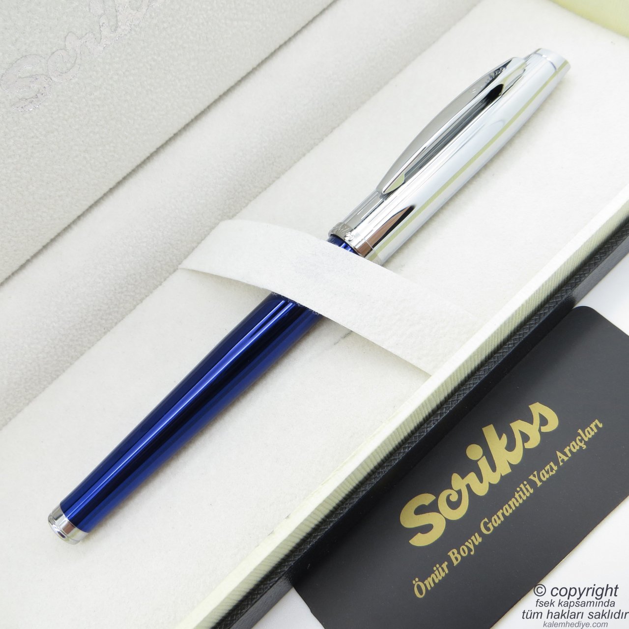 Scrikss 39 azul marino cromo rodillo pluma | Scrikss pluma | Pluma de la İsme pluma especial |