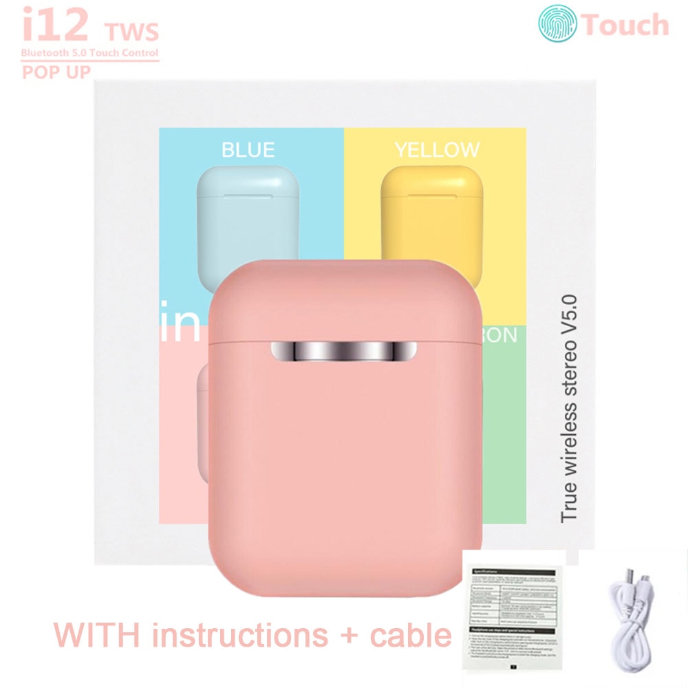 14 colores Macaron i12 TWS auriculares inalámbricos Bluetooth 5,0 auriculares originales inpods i12 mate sonido supergrave auriculares i2 TWS