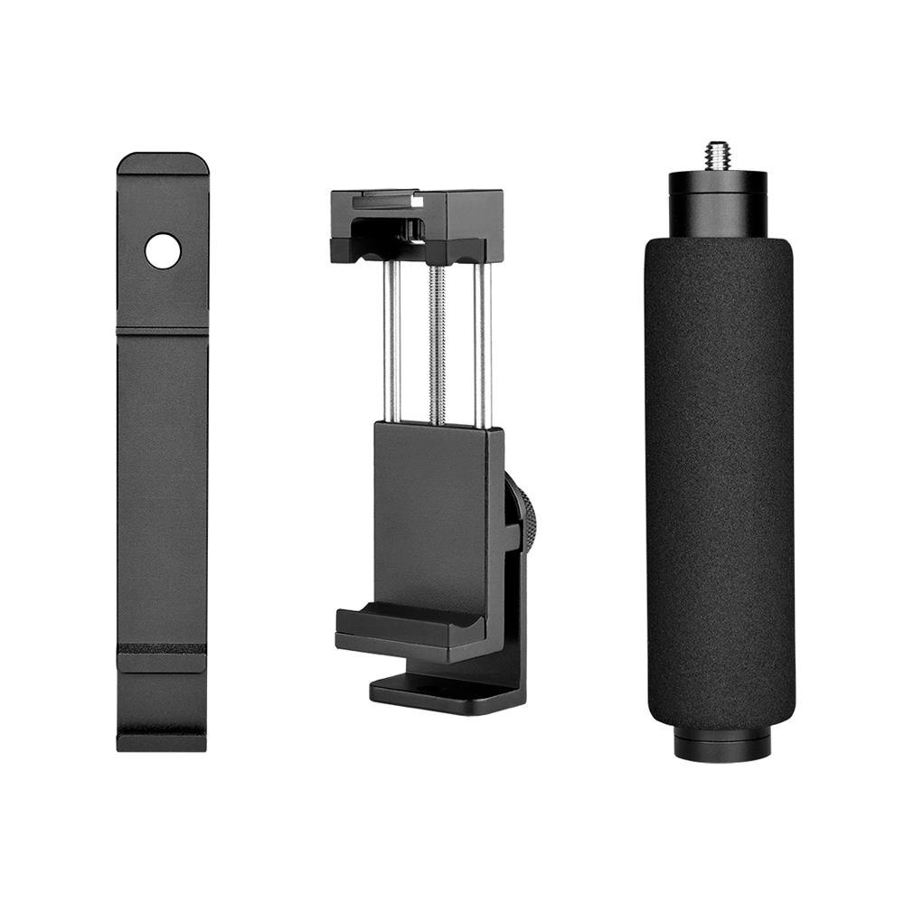 BGNing Universal 41-86mm Mobile Phone Clip Holder with Fill Light Microphone Expansion Mount Bracket Support Hand Grip Tripod