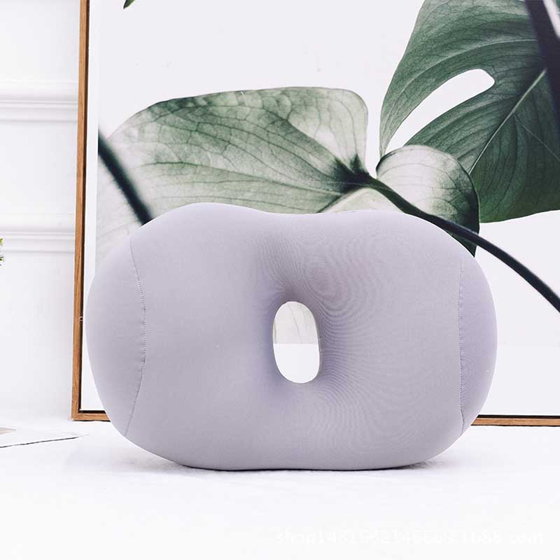 Almohada Cervical en forma de O para dormir, cojín de viaje con hueco, de mano, color rosa y gris, para oficina