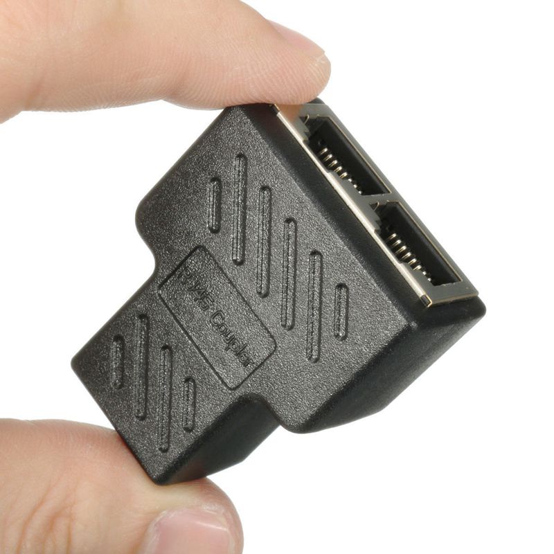 2 Port RJ45 Splitter Adapter LAN Network Ethernet Extender Connector Plug Lot 2pcs