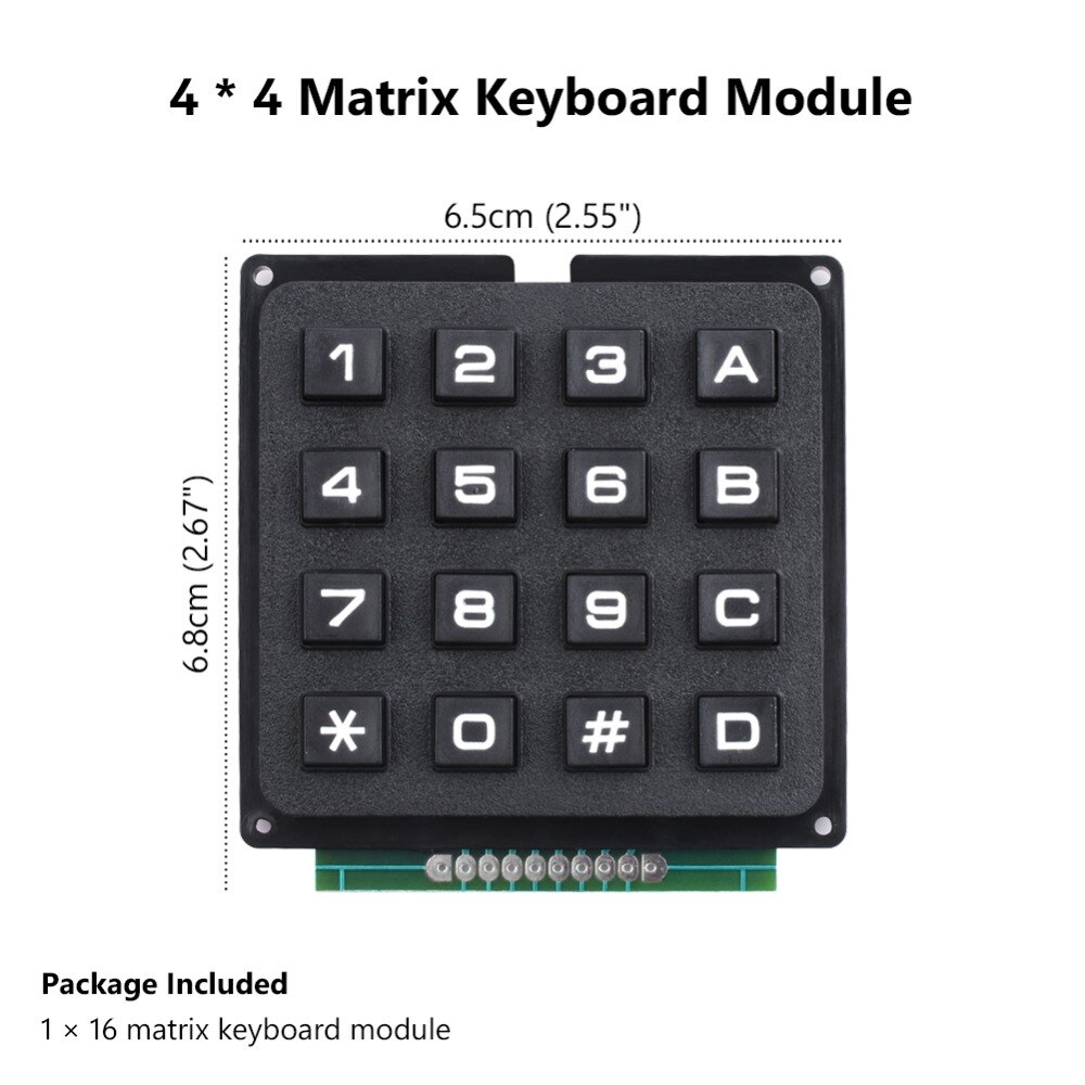 4 x 4 / 3 x 4 matrix tastatur tastatur modul brug nøgle pic avr stempel sml 4 * 4 /3 *4 plastic nøgler switch til arduino controller