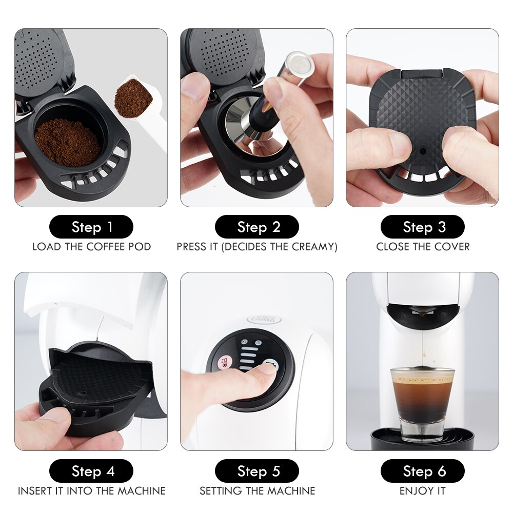 Adattatore per capsula di caffè riutilizzabile per macchina Dolce gusto PICCOLOXS convertitore di cialde per caffè caffè espresso ricaricabile per Nescafe GenioS Cafetera