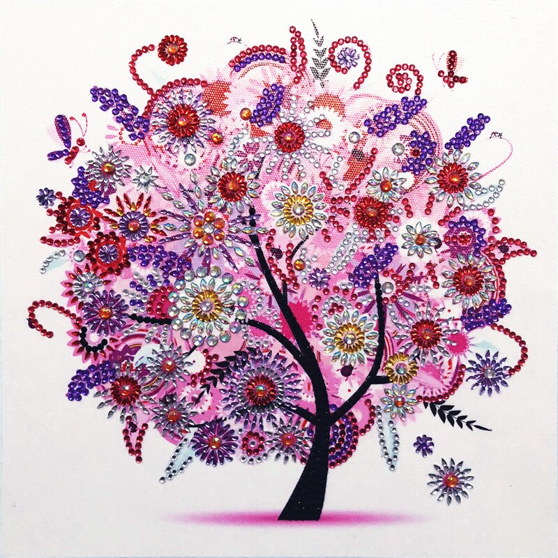 5d gör-det-själv diamantbroderier fyra årstider blomma träd speciell form diamantmålning strass kristall diamant hyllor hem de: Höst