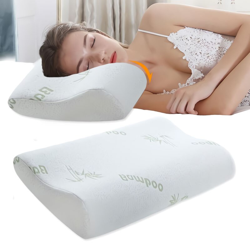 Cervical Memory Foam Pillow Contour Pillows for Neck and Shoulder Pain Butterfly Shaped Orthopedic Pillow Ergonomic Sleeping: Bamboo fiber