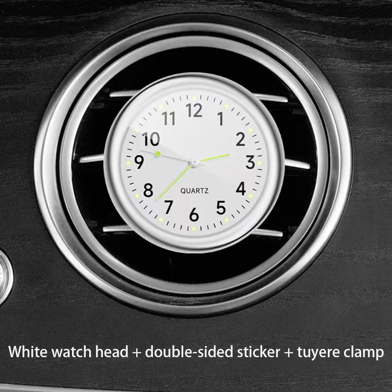 Autopasta klok Auto Digitaal elektronisch horloge Autohorloge 40 Quartz horloge Hoofduitgang Decoratie Creatieve autobenodigdheden: WIT