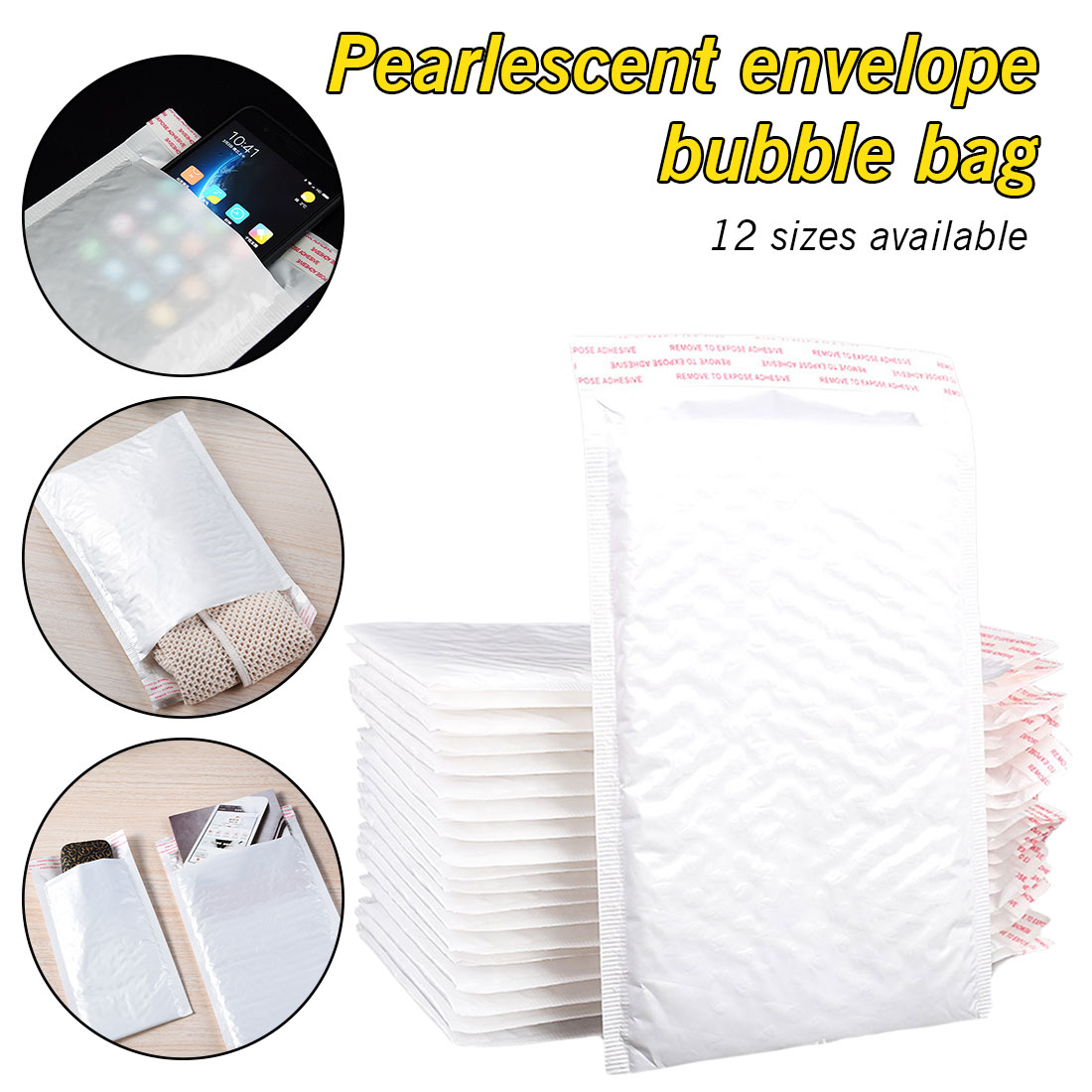 10 pièces 12 taille blanc bulle courrier enveloppe sac bulle affranchissement emballage enveloppe emballage sacs de transport