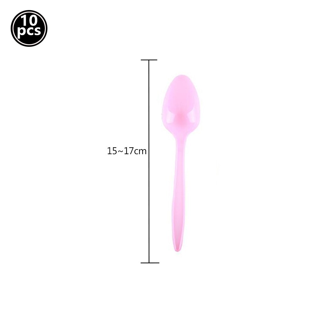 Llama Cactus – vaisselle jetable à motif d'alpagas, assiettes, gobelets, serviettes, décorations pour fête prénatale: 10pcs spoons