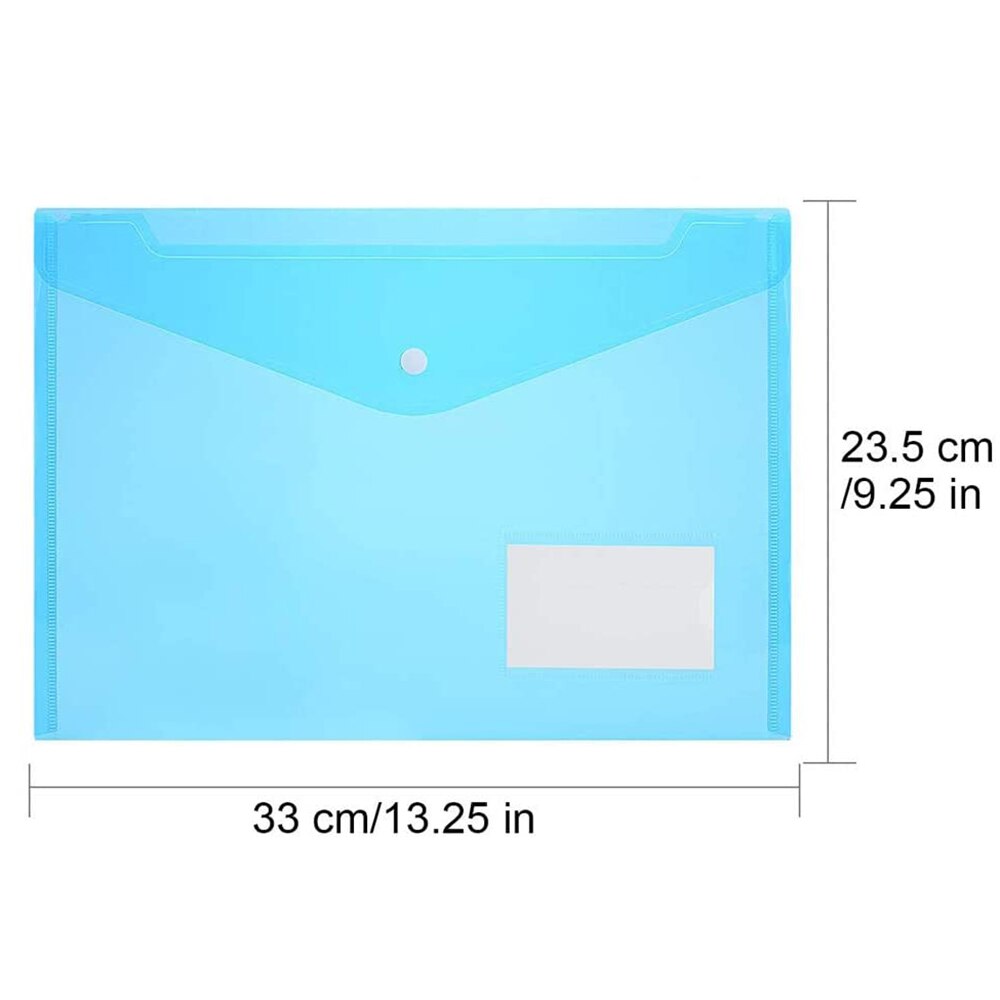 5Pcs A5 Poly Envelop Map Met Drukknoop Clear Waterdichte Plastic Document Protector Voor School Home Office Organisatie