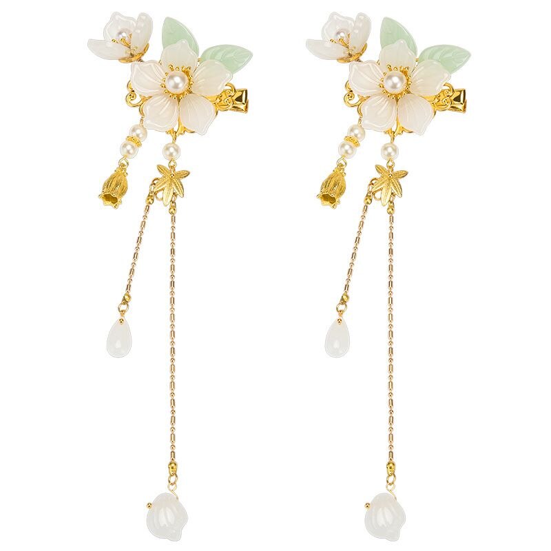 Haar Zubehör für Frauen Lange Quaste Blume Haarnadel mit Natürliche Steine Chinesische Hanfu Kopf Dekoration Schmuck