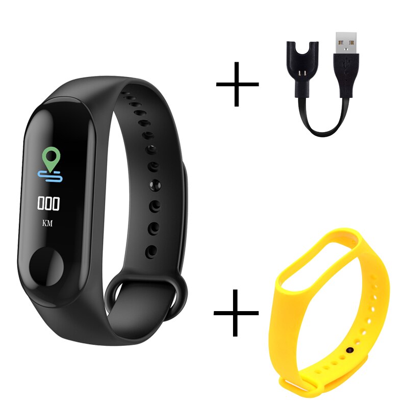 Smart Armband Kleurenscherm Hartslag Running Fitness Armband Bluetooth Horloge Activiteit Tracker Mannen Vrouwen Sport Smart Horloges: B yellow