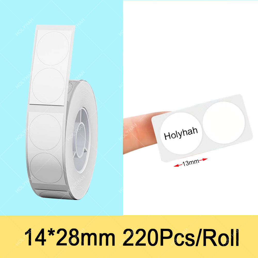 Niimbot D11 D110 D101 Mini Label printer paper Printing Label Waterproof Anti-Oil Price Tape Scratch-Resistant Label Sticker: Round White