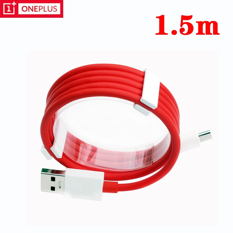 Original eu oneplus 6t dash laddare 5v/4a snabb laddning 1m 1.5m usb typec kabel väggadapter för en plus 6t 5t 5 3t 3: Röd 1.5m -kabel