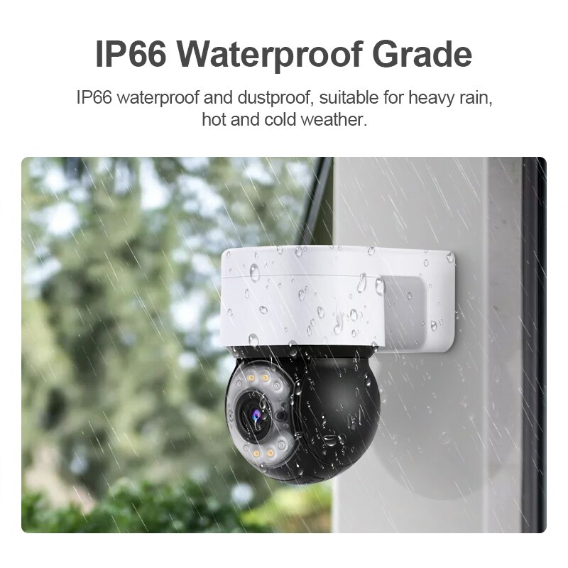 INQMEGA 1080P PoE IP PTZ Camera AI Human Detect Full Color Night Vision Outdoor Dual Light Speed Dome Camera Two Way Audio Came