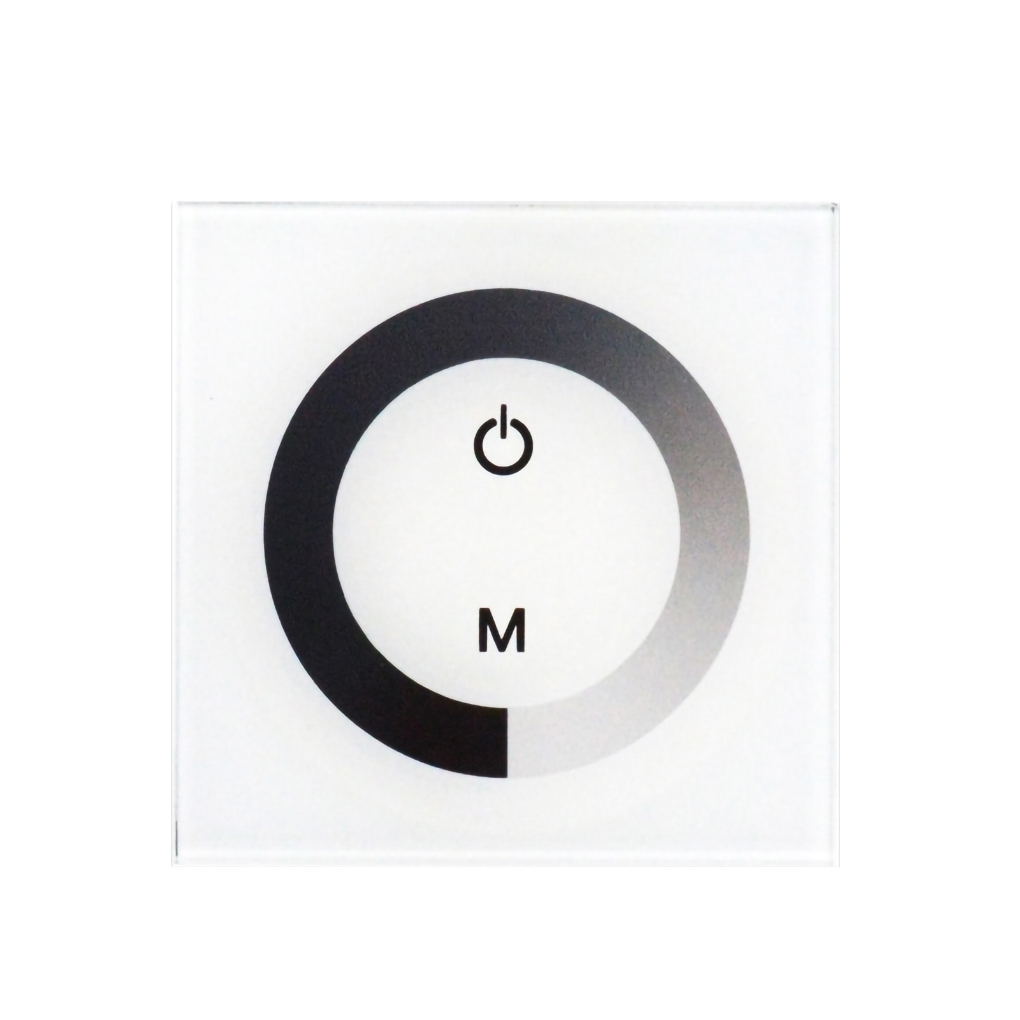 12-24V 1 Gang Wall Panel Touch Switch Light Control Dimmer Panel Wall-mounted Brightness Adjustable LED Light Strip Dimmer: white