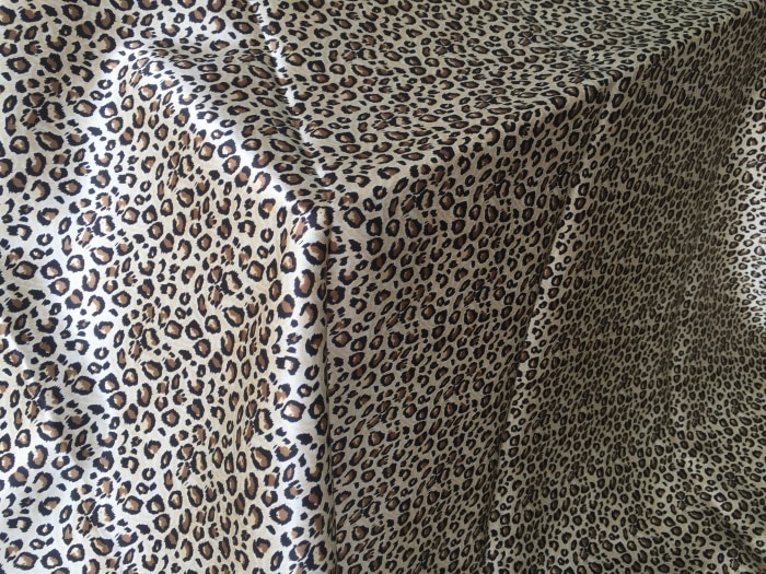 Leopardprint natur silkestof kinesisk silkestof til kjolegardiner tørklædetøj sengetøj  ls0520
