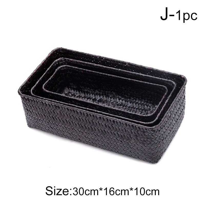 Handgemaakte Stro Gedroogde Bloem Fruit Pot Opslag Mand Rotan Doos Snoep Oortelefoon Organizer Diversen Organizer Home Decor: J