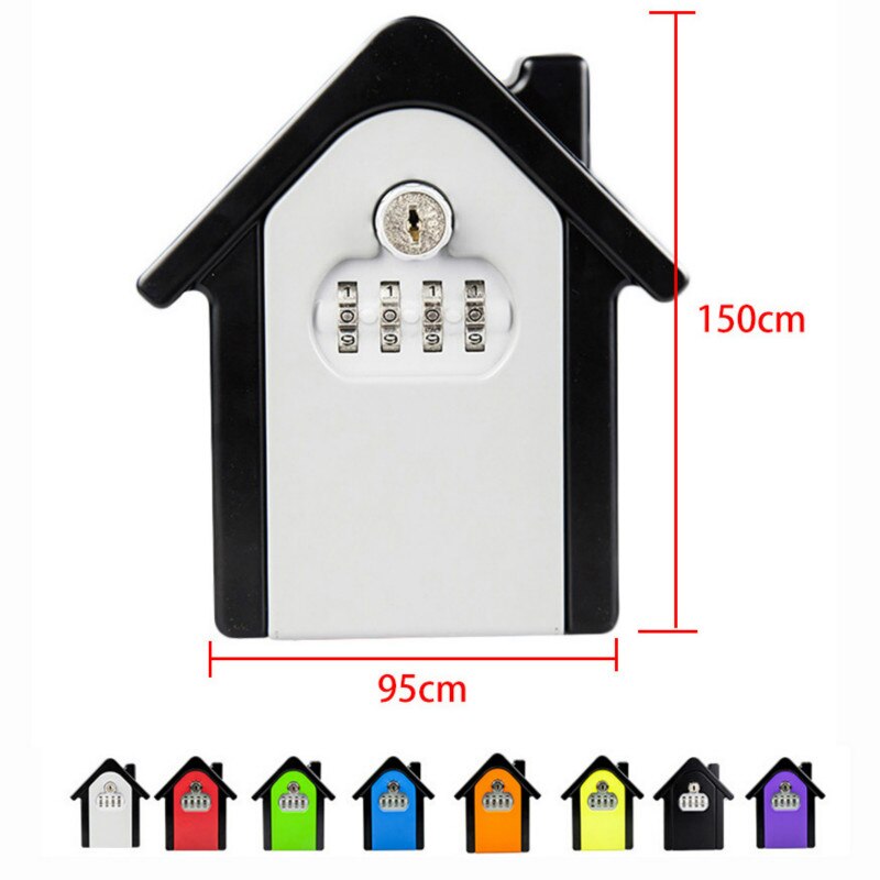 Caja de Seguridad para llaves, candado con contraseña y llave para el hogar, familia, exteriores, caja de almacenamiento con combinación montada en la pared