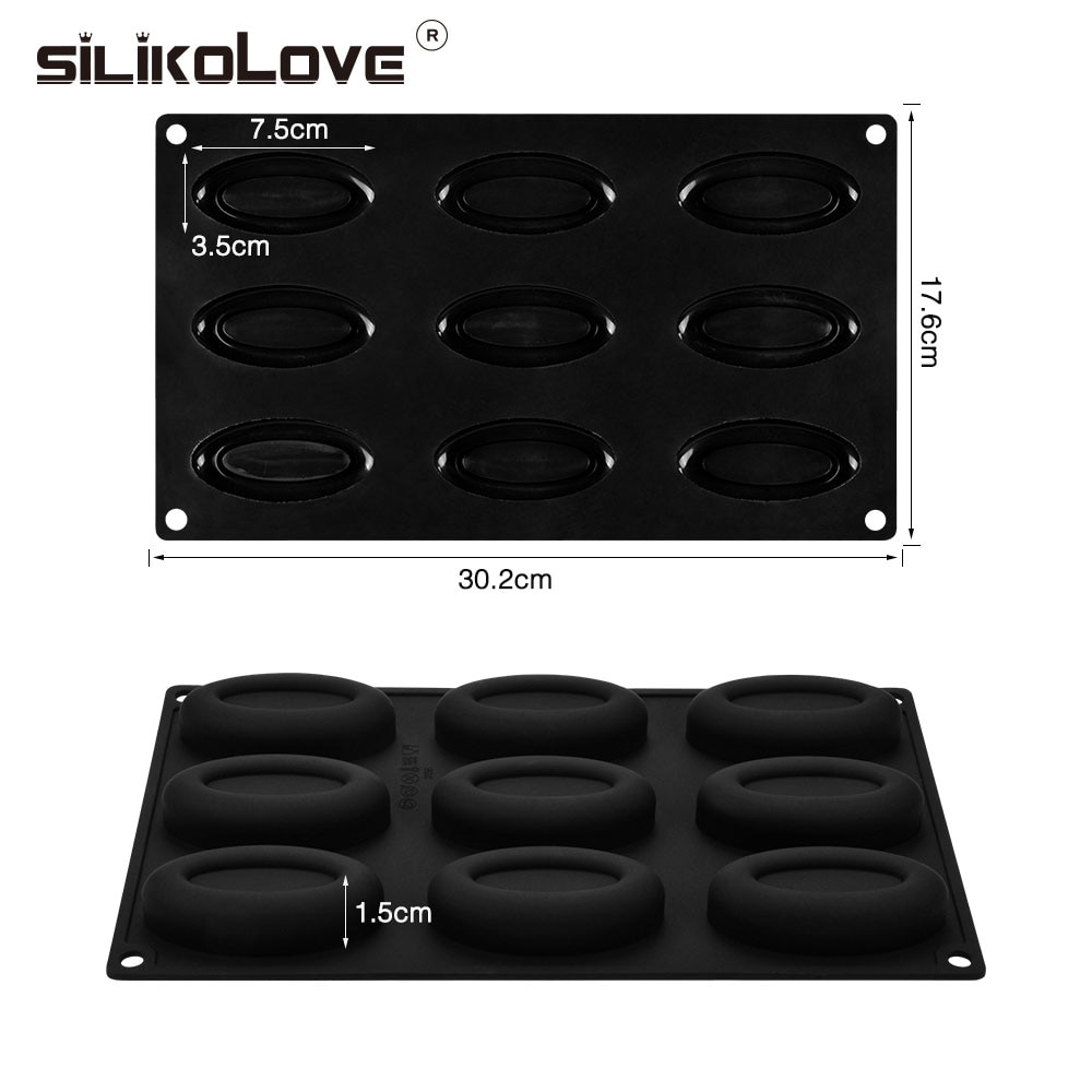 Silikolove diy 9 ontelo silikonisaippua muotti saippuan valmistukseen 3d soikea muotoinen käsintehty saippua muotti muotoilee askartelu