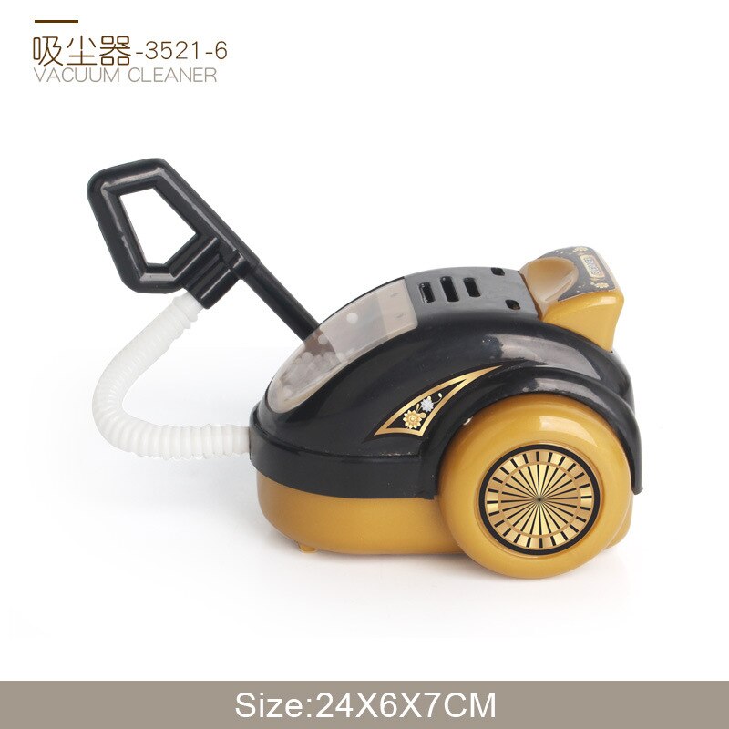 Online Celebrity Kinderen Mini Keuken Set Meisje Model Speelhuis Zwart En Gouden Kleine Apparaten Speelgoed Koelkast Wassen Ma: Vacuum Cleaner