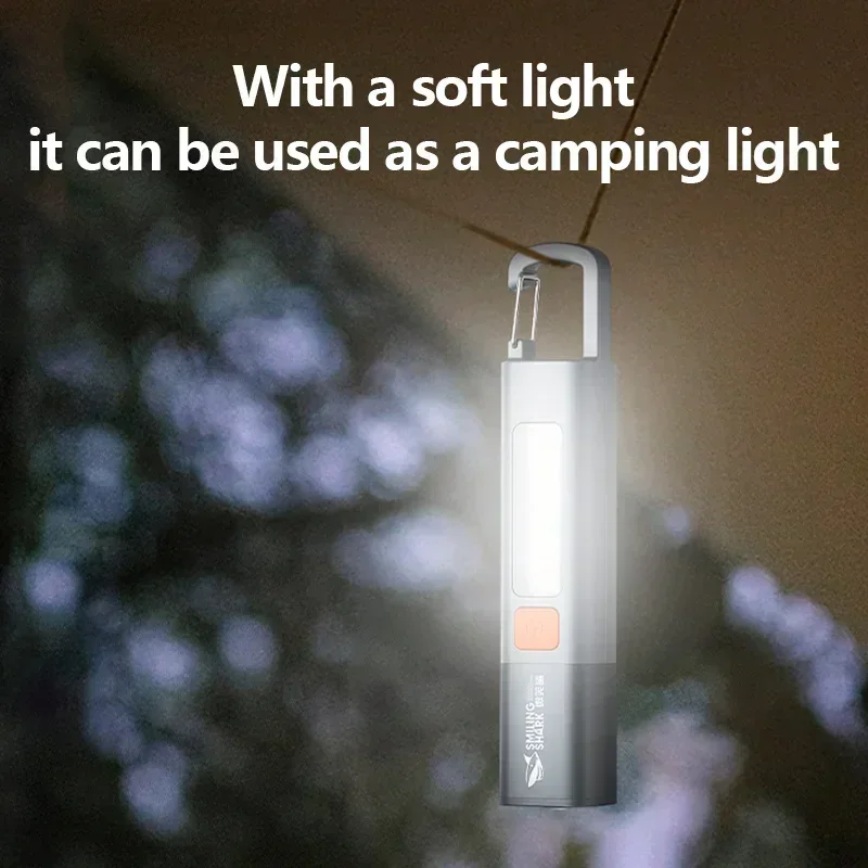Linterna LED XPE COB, luz lateral, linterna portátil con gancho, luz de Camping, linterna impermeable con zoom recargable por USB