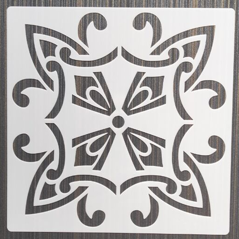 1Pcs 20*20Cm Eenvoudige Mandala Diy Gelaagdheid Stencils Muur Schilderen Meubels Plakboek Kleuring Embossing Album Decoratieve Template: Zilver