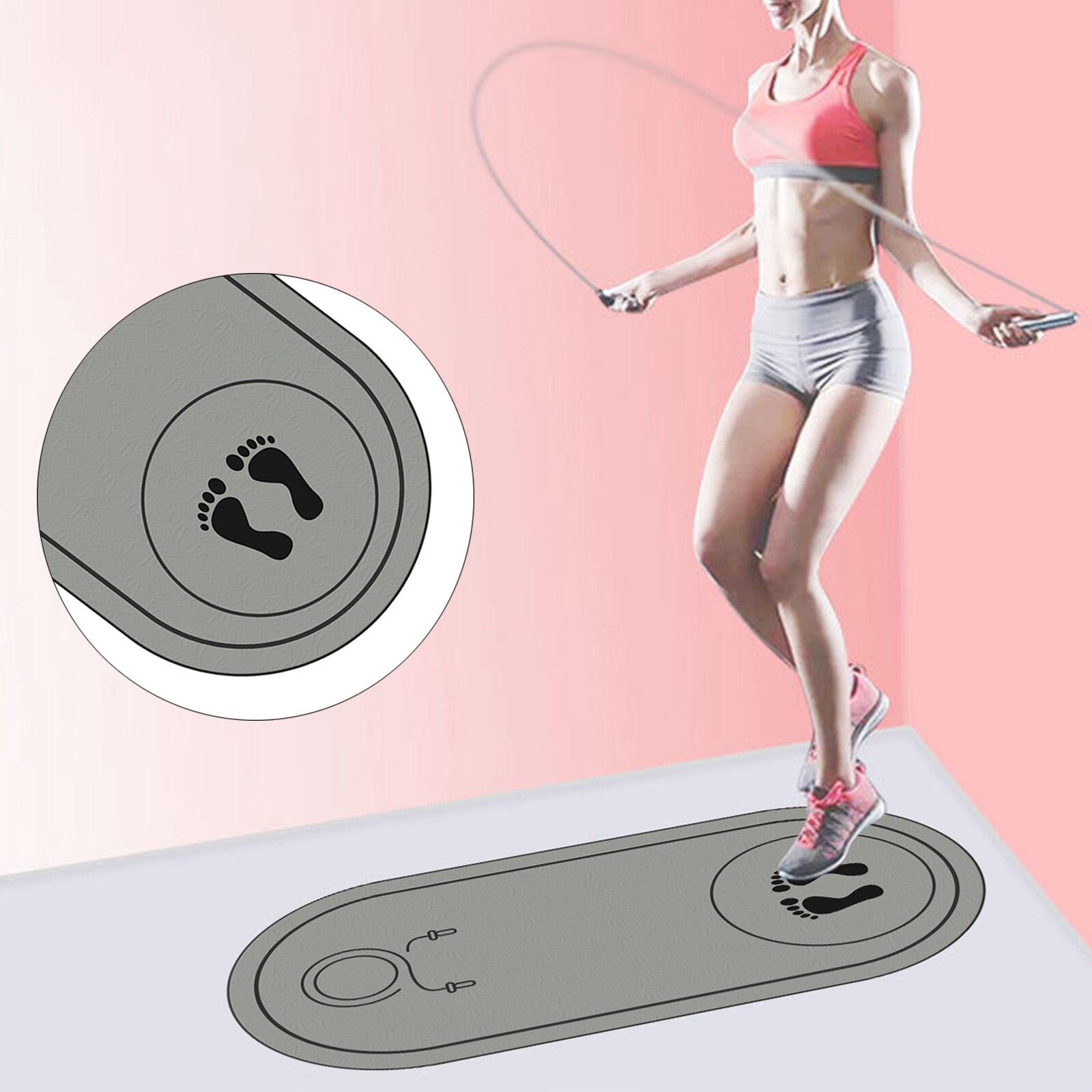 Non- Yoga Mat High Density Fitness Workouts Stretching Aerobics Rope Skipping Sports Exercise Pads Fitness Cushion: 6mm gray