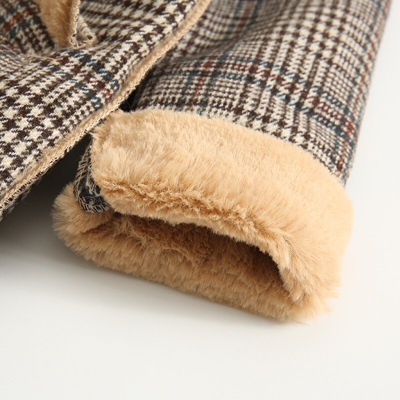 Abrigo de lana para niñas de 3 a 12 años, chaquetas gruesas y cálidas con capucha, ropa de invierno a cuadros, chaqueta de lana