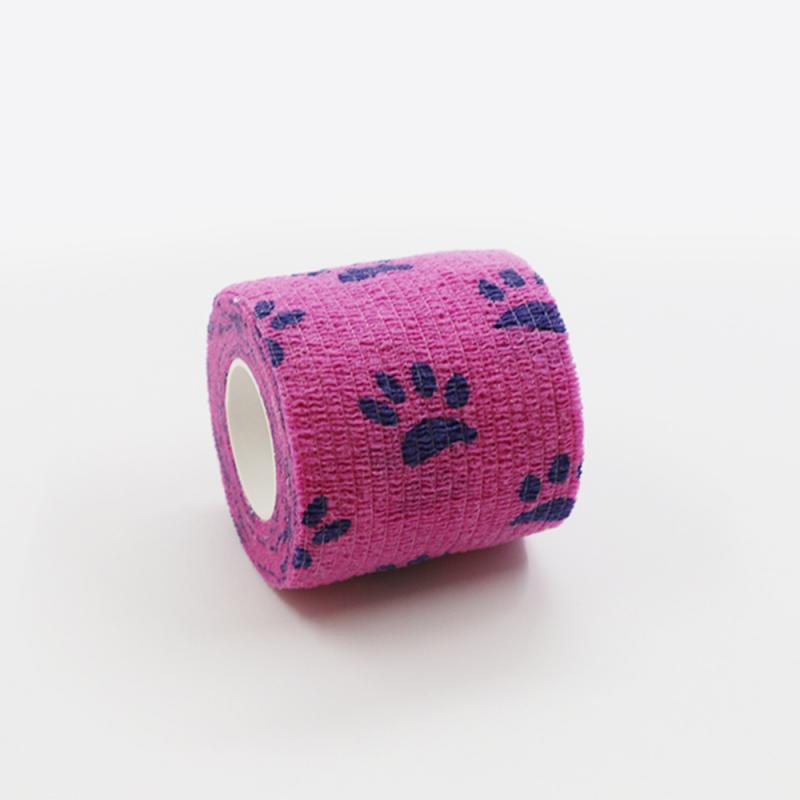 Outdoor Cartoon Non-woven Fabric Self-adhesive Elastic Bandage 5CM X 4.5M Waterproof Multi-function Emergency Bandage Finger: Pink