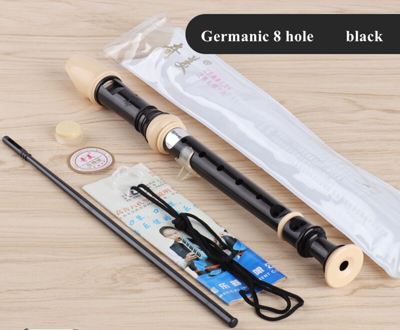 Chinese Recorder gaita 6/8 hole Soprano Germanic vertical flute C Key Music Instruments Clarinet flauta dulce funda flauta dulc: G 8 hole black