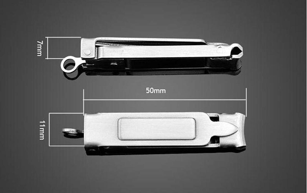 5 IN 1 Stainless Steel Ultra-thin Foldable Hand Toe Nail Clippers Cutter Trimmer Manicure Scissors With Free Nail File With Ring