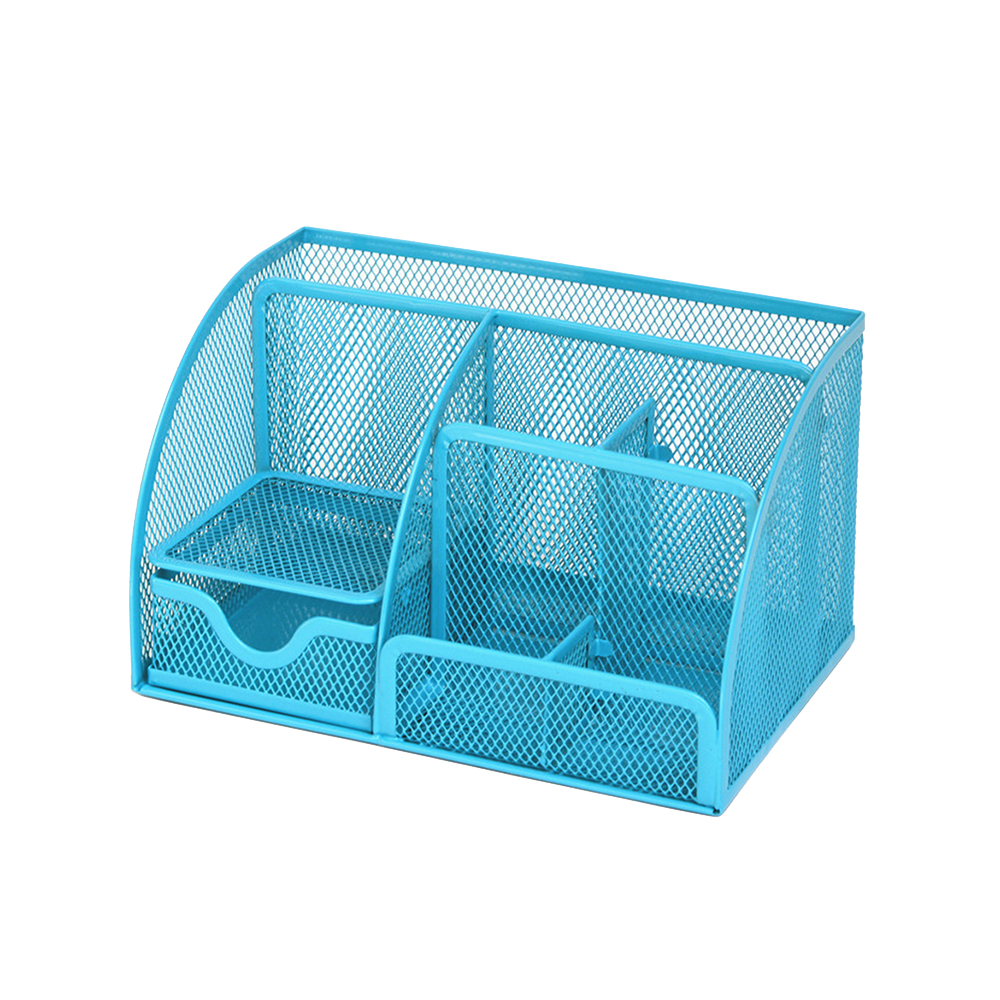 Metal Desk Organizer Combination Pencil Pen Badge Holder Drawer Storage Stationery Ruler Office School Supplies Large Capacity