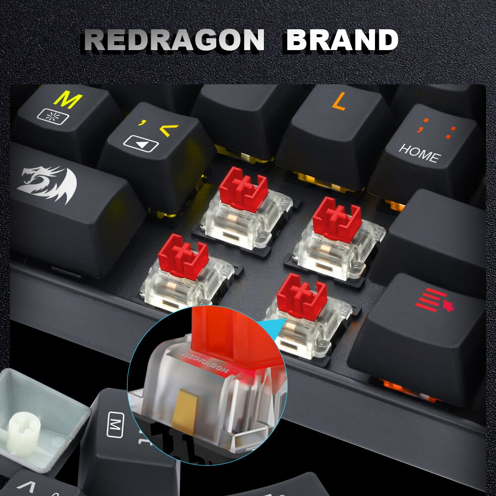 REDRAGON SMD RGB MX 3Pin klikający liniowy przełącznik dotykowy cichy czerwony niebieski czarny brązowo-fioletowy przełącznik do podświetlanej klawiatury mechanicznej