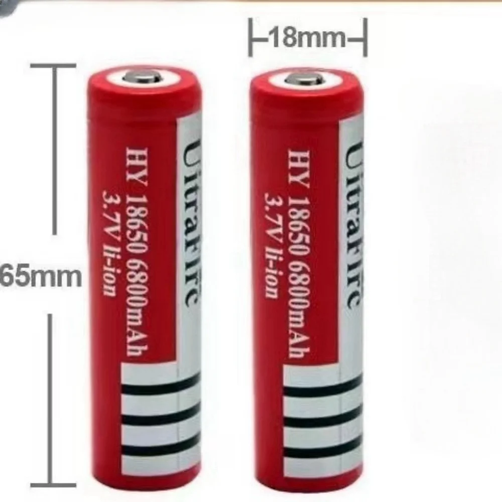 Batería de litio 18650, 3,7 V voltios, 6800mah, BRC 18650, batería recargable, baterías de litio de iones de litio para banco de energía, antorcha + cargador