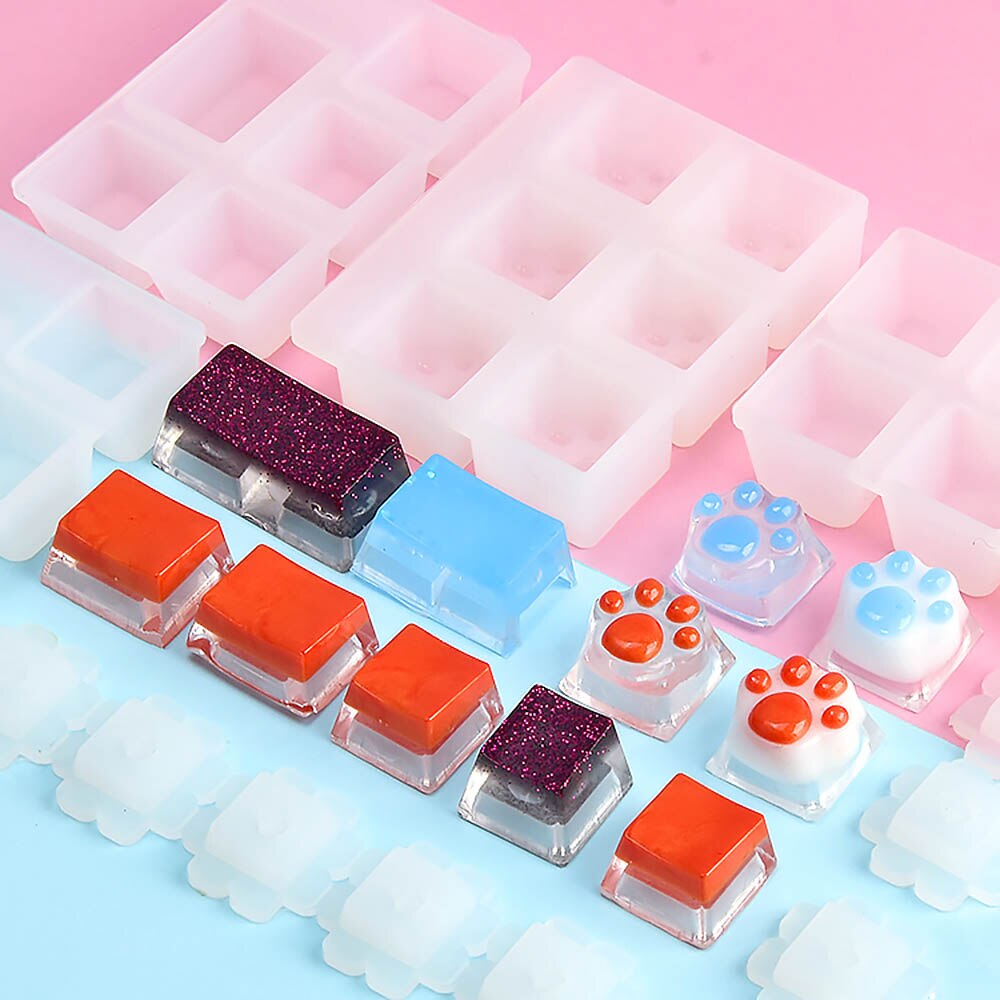 Manual DIY Mechanical Keyboard Key Cap Silicone Mold UV Crystal Epoxy Molds Bear Palm Shape Handmade Crafts Making Tools