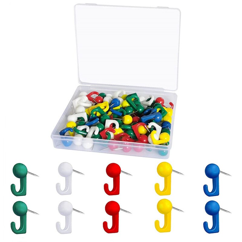 50Pcs Positioning Needle Pushpin Paper Photo Memo Document Tack Decorative Fixed Hanging Hook for Cork Message Board I-nails