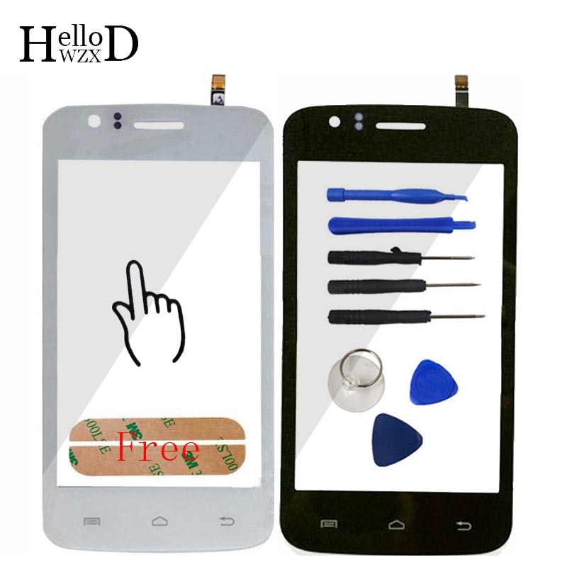 4.0 ''Telefone Toque Vidro Frontal Lente Tela Sensível Ao Toque Para Explay Atom Tela de Toque Sensor de Toque Digitador de Vidro Painel + 3 3M Adesivo