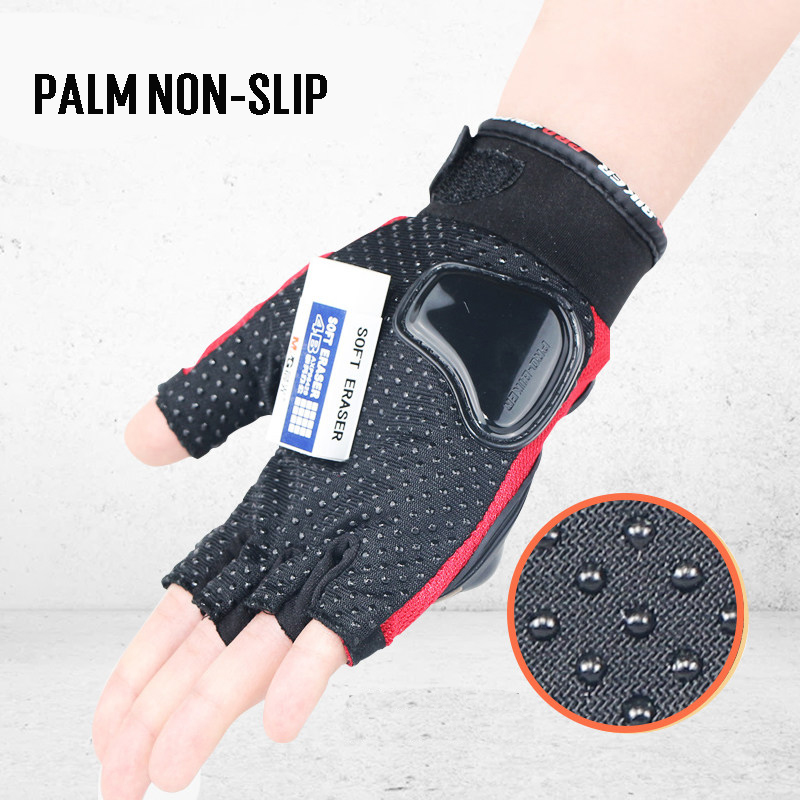 PRO-BIKER guantes de motocicleta para montar medio dedo Touring Chopper Scooter calle engranajes protectores guantes de tela de malla
