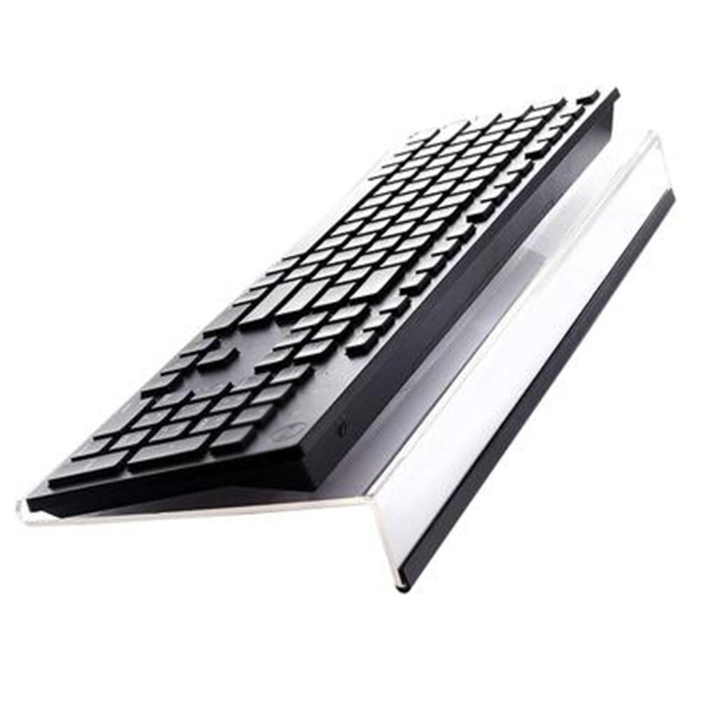 Acrylic Tilted Computer Keyboard Holder Clear Keyboard Stand for Easy Ergonomic Typing Office Desk Home School