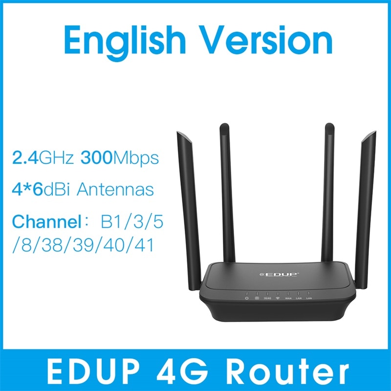 Edup Wifi Router 300Mbps Draadloze Wifi Dongle 4G Lte Met Sim Slot Mini Draagbare Mobiele Hotspot Router Externe antennes Thuis