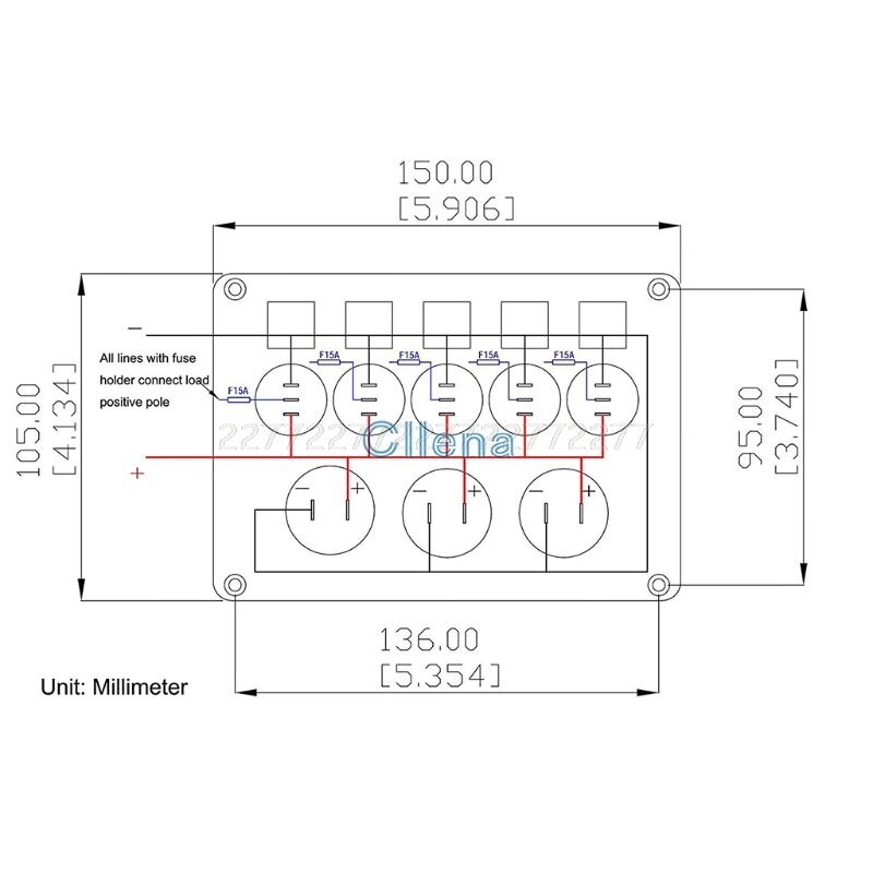 12-24V Cat-eye commutateur panneau combiné avec boîte à fusibles Protection voltmètre prise de courant double USB chargeur de voiture S18 19 directe