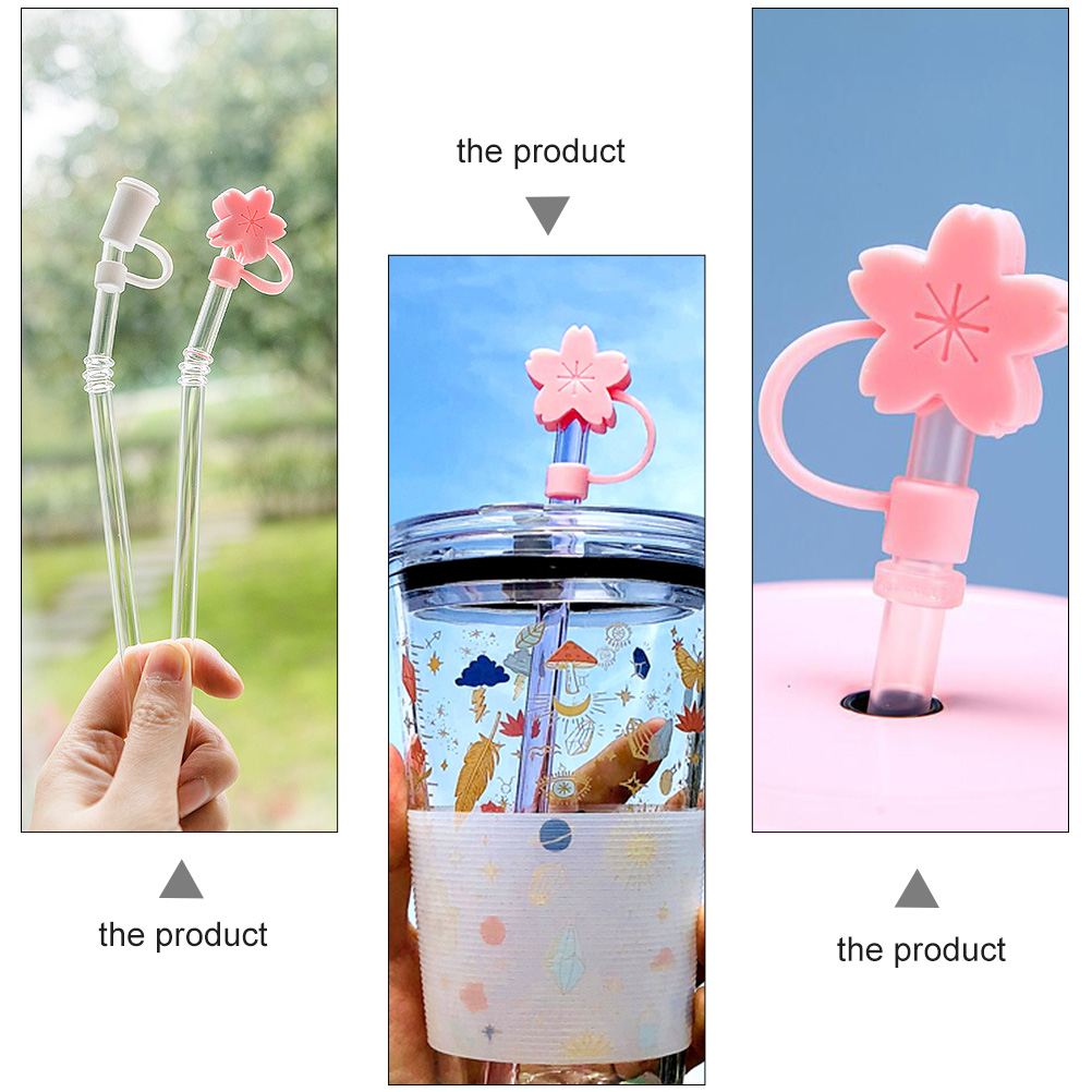 4Pcs Cherry Cloud Strawberry Silicone Straw Plug Reusable Drinking Dust Cap Glass Cup Accessories Plugs Tips Cover A50