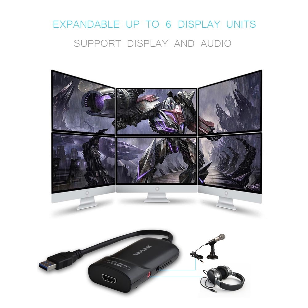 Wavlink USB 3,0 Zu HDMI Multi Monitor Video Grafik Adapter HD 1080p Ausgang Externe Video Karte Adapter DP Anzeige Fenster Mac