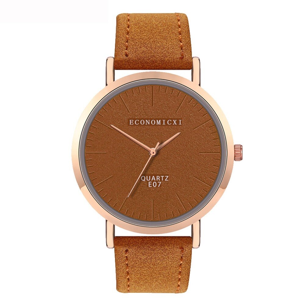 Trend Stijl Womens Horloge Lederen Geen Schaal Blank Dial Dames Meisjes Horloge In Quartz Horloges Relogio Orologi Donna Relojes Mujer * Een: Bruin